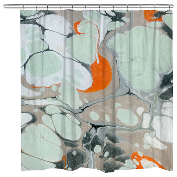 Laural Home Mint Marble Shower Curtain