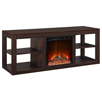 Ameriwood Home Parsons Fireplace TV Stand in Espresso