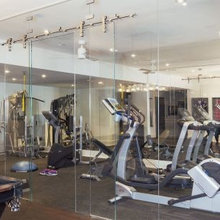 Home gym in basement