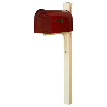 Mid Modern Dylan Curbside Mailbox and Post, Wine