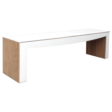 Juliet Bench, Natural Base/Eco-Leather White