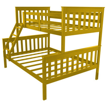 Pine Bunk Bed, Canary Yellow, Twin Over Full