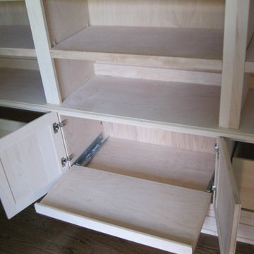 Custom Home Office Wall Cabinets (unfinished) Printer cabinet pullout