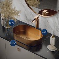 Karran Cinox Stainless Steel Oval Vessel Sink, Brushed Copper
