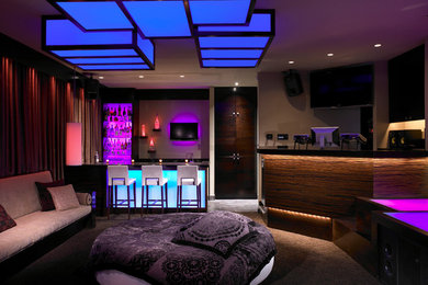 Minimalist home theater photo in San Diego
