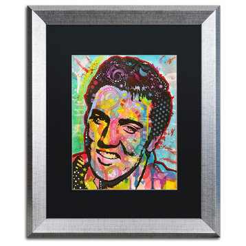 Dean Russo 'Elvis' Framed Art, Silver Frame, 16"x20", Black Matte