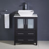 Torino 24" Bathroom Cabinet, Base: Espresso, With Top, Vessel Sink