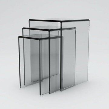 Modern Glass and Lucite Side End Tables