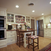 cabinet between table and appliances