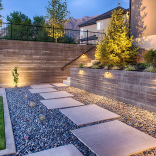 Inspiration for a contemporary backyard outdoor sport court in Salt Lake City with with lawn edging.