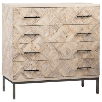 Rubio Reclaimed Elm and Iron 41" High 4-Drawer Bedroom Chest