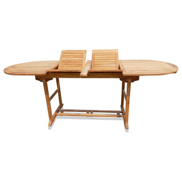 Teak Counter Height 108x39" Oval Extension Table, Seats 8-10