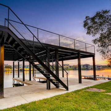 Two-Level Boat Dock with Sunset View and Balcony