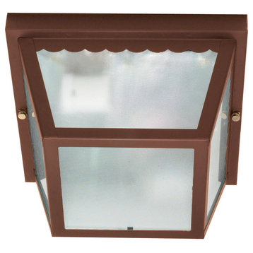 Nuvo 2-Light 10" Carport Flush Mount with Textured Frosted Glass