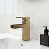 Modern Single Handle One Hole Waterfall Bathroom Sink Faucet Solid Brass, Brushed Gold