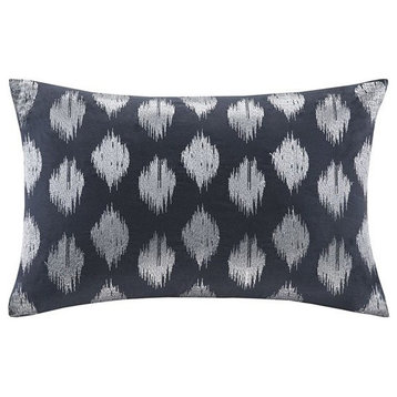 INK+IVY Embroidered Oblong Pillow, Navy