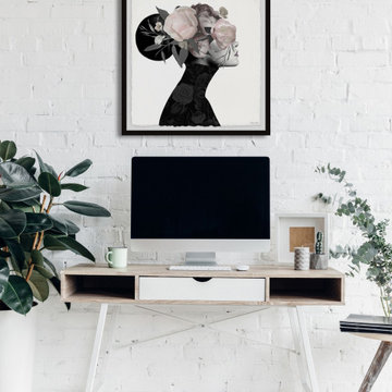 "Dark Flower Turban III" Framed Painting Print