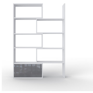 PATO Modular Bookcase, White/Grey