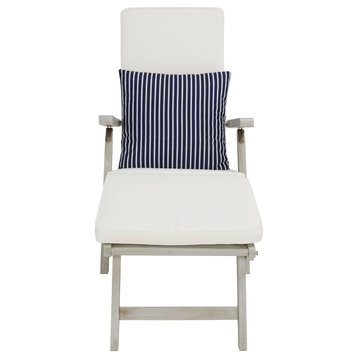 Safavieh Palmdale Outdoor Lounge Chair, Grey / Beige
