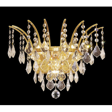 Elegant Lighting Victoria 3-Light Wall Sconce, Gold, Royal Cut
