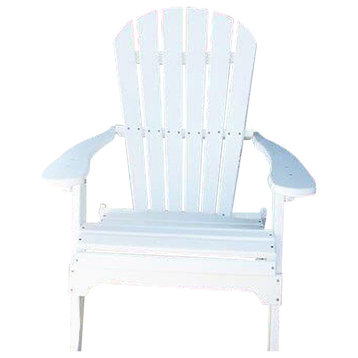 Phat Tommy Folding Adirondack Chair - Poly Outdoor Furniture, Arctic White