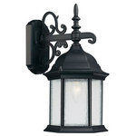 Capital Lighting - Capital Lighting 9833BK Main Street - 16" 1 Light Outdoor Wall Mount - Shade Included: TRUE  Room: OutdoorMain Street 16" One Light Outdoor Wall Lantern Black Seeded Glass *UL: Suitable for wet locations*Energy Star Qualified: n/a  *ADA Certified: n/a  *Number of Lights: Lamp: 1-*Wattage:100w Medium bulb(s) *Bulb Included:No *Bulb Type:Medium *Finish Type:Black