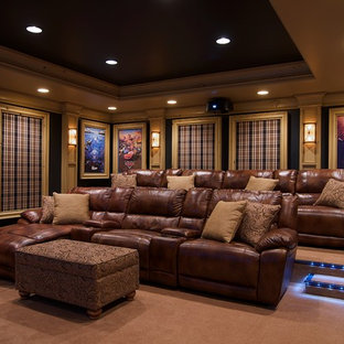 Elegant home theater photo in Chicago