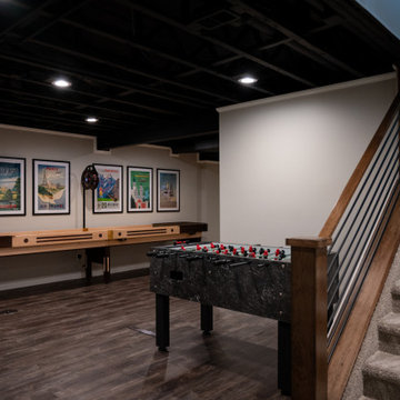 Finished Basement with Irish Themed Bar, Gym, Bathroom and Gamer Area in Canton,