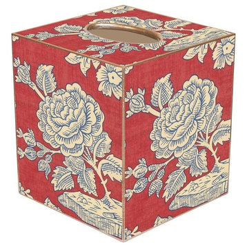TB565 - Red & Blue Provencial Print Tissue Box Cover