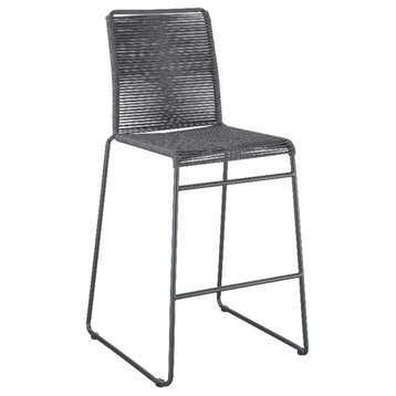 Coaster Metal Bar Stools with Footrest in Charcoal
