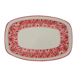 Le Souk Ceramique - Rectangular Stoneware Platter Nejma Design - Serving Dishes And Platters