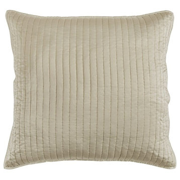 Satin Quilted Euro Shams, Taupe