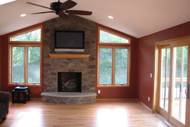 Elegant family room photo in Minneapolis