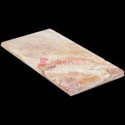 antique blend bullnose travertine pool copings 16x24 - Wall And Floor Tile