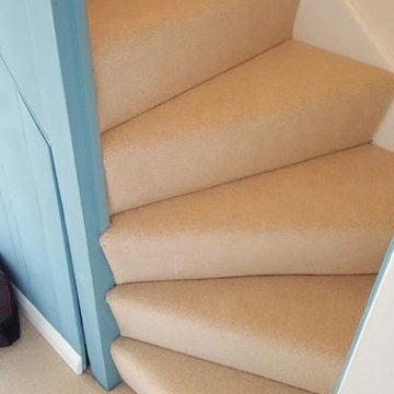 Beige Carpet to Stairs and Rooms