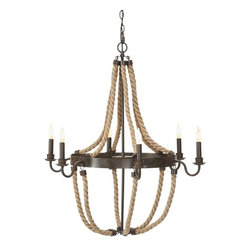 Ancient Hemp Rope Dining Room Pendant Chandelier Lighting - Chandeliers