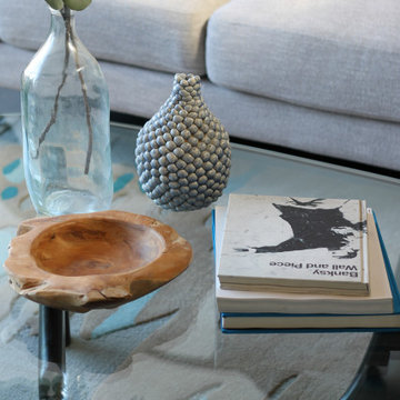 Coffee Table Detail in Beachy Loft Living Room