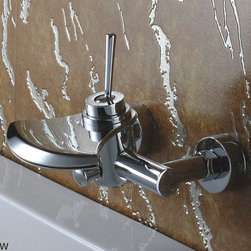 Contemporary Waterfall Tub Faucet Wall Mount TQ3001W - Bathtub Faucets