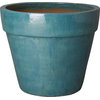 Round Flower Pot, Teal, Medium
