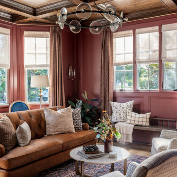 Moody Parlor in Deep Clay Color Palette Warm Cozy Sophisticated