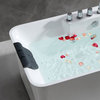 67" L x 31.5" W White Acrylic Center Drain Freestanding Whirlpool Tub