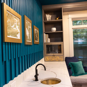 Teal Modern Art Deco Wet Bar