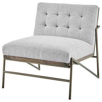 New Pacific Direct Marlow 18.5" Fabric and Plywood Accent Chair in Gray