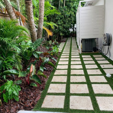 Contemporary Artificial Grass Stone Pavers, Easy Maintenance