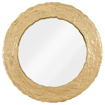 Molten Mirror, Round, Gold Leaf