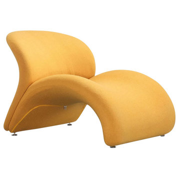 Manhattan Comfort Rosebud Wool Blend Accent Chair, Yellow, Single