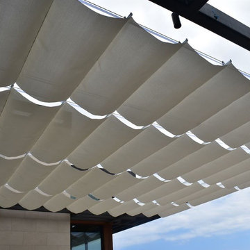 Infinity Canopy creates a transitional space at this luxury beach house