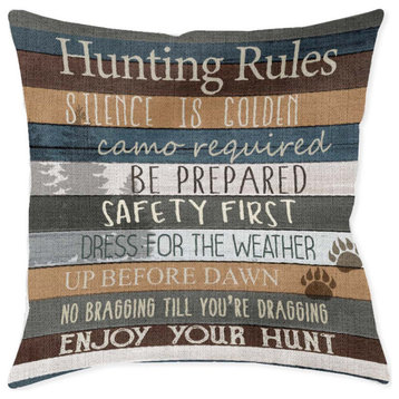 Laural Home Hunting Rules 17" x 18" Woven Decorative Pillow