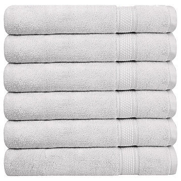 A1HC Hand Towel 6-Piece Set, 100% Ring Spun Cotton, Ultra Soft, Quick Dry, Bright White