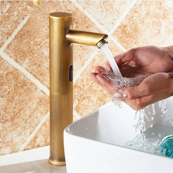 2016 New Antique Brass Automatic Free Hands Sink Tap COLD WATER ONLY TA299M - Bathroom Sink Faucets
